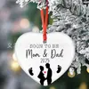 ¡Más Vendido en Stock! Colgante Plano 2D de Porcelana Blanca Acrílica, Árbol de Navidad de Forma Irregular Creativa, Decoración para Espejo Retrovisor de Coche