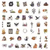 50 adesivos de bruxinha Halloween transfronteiriços para decorar garrafas de água e malas, decalques de abóbora mágica à prova d'água