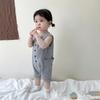 Roupas de bebê estilo ocidental verão menina romper fino bebê menino macacão fofo de algodão sem mangas listrado macacão