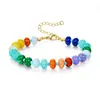 Pulseiras Coloridas de Contas Transfronteiriças Europeias e Americanas Novas, Pulseiras Douradas Modernas e Simples, Acessórios de Nicho para Meninas, Presentes de Feriado