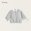 Ropa Infantil Youbao Camisa Polo para Niños 2026 Nuevo Estilo Primavera y Otoño Sudadera de Manga Larga para Niños Cuello Camisero Falsa Prenda de Dos Piezas