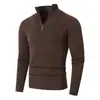 Comercio Exterior 2026 Otoño/Invierno Tendencia de Moda Masculina de Comercio Exterior Camisa de Botones Pulóver con Media Cremallera Capa Base Casual Tejido