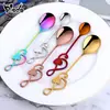 Cuchara Musical de Acero Inoxidable 304, Nueva Cuchara Grande Creativa para Café, Cuchara para Remover, Cuchara para Postre Helado, Cuchara Pequeña de Regalo