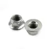 Fornecimento de força forte GB6187 porca de flange anti-aperto metálica com anel de ferro porca de flange anti-aperto metálica