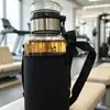 Taza Ton-Ton de 1000 ml para Dropshipping con Doble Tapa, Vaso de Vidrio Antiexplosión, Taza de Té de Alto Valor Estético, Botella de Agua para Fitness al Aire Libre