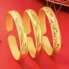 Pulsera Estilo Étnico Antiguo de Dragón y Fénix con Sutra del Corazón, Diseño de Cielo Estrellado y Lluvia de Meteoros, Pulsera de Imitación de Oro de Alta Calidad