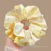 Impresionante Scrunchie de Cuadros Florales Amarillos para Mujer, Nuevo Estilo 2026, Goma para el Cabello de Alta Gama, Accesorio para Moño, Cuerda para el Cabello