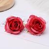 Decoração de Parede de Flores para Casamento Rosa de Outono Europeu Flor de Lapela Rosa Simulada Retrô Acessórios de Flor para Chapéu