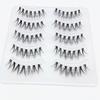 Pestañas Postizas de Maquillaje Tailandés de Sangre Mixta de Tallo Fino con Sensación de Aire Cruz Natural Tallo Transparente Hada Cinco Pares de Pestañas Naturales 008