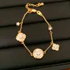 Pulsera de Flor de Piedra Ojo de Gato para Mujer, Lujo Ligero, Exquisita, de Nicho, Pulsera de Cordón de Gama Alta, Nuevo Modelo de Alta Venta, Exquisita Joyería de Mano