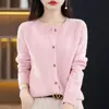 Cárdigan de Punto con Cuello Redondo para Mujer, Chaqueta de Punto con Patrón de Osmanthus para Mujer, Cárdigan Suelto de Punto para Otoño Transfronterizo, Camiseta Base de Punto de Manga Larga para Mujer
