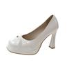 Zapatos de tacón alto adelgazantes sin cordones para mujer, primavera y verano, nuevos zapatos de tacón grueso, estilo coreano, zapatos de moda.