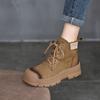 [Precio del Evento 138] Botas Martin de Suela Gruesa de Cuero Genuino Botines de Cuero de Vaca Más Fáciles de Combinar Botas de Trabajo con Cordones de Caña Alta