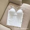 Camisola halter popular en vivo para mujer, ropa exterior de seda de hielo, sexy, con tiras cruzadas, almohadillas para el pecho, belleza, parte inferior de la ropa interior superior