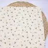 Gaze Dupla Camada, Tecido de Gaze Dupla Camada 100% Algodão, Estampa Floral Pequena, Tecido Crepe Bolha, Tecido para Roupa de Casa e Pijama de Bebê