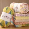Fio de lã tingido em degradê de 8 fios, estilo chapéu de elfo de celebridade da internet, para crochê DIY de chapéu, bolsa e cachecol