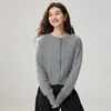 Cárdigan de cachemira para mujer, nueva colección otoño/invierno 2026, suéter de lana de punto trenzado, prenda exterior de corte holgado, top de punto de lana