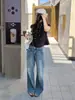 "7.19 Primera Caída Nuevo Llegado" SUUZOUU Jeans Vintage Lavados Desgastados de Cintura Baja Pierna Recta 26K511