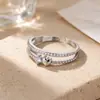 Anillo Abierto Estilo Europeo Abeja Mariposa de Circonita Colorida Chapado en Oro de 18K Ajustable para Mujer Anillo de Piedra de Color