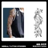 Pegatinas de Tatuaje Herbales de Brazo Completo Transfronterizas, Impermeables, de Larga Duración, No Reflectantes, Diseños de Tatuajes Realistas para Manos, Brazo de Flores, Brazo de Flor de Cerezo, Estilo Tradicional