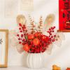 Lujo Ligero Adornos Chinos Nuevos Cubo de Calabaza Fruta de la Fortuna Fruta Roja Granada Flor Falsa Decoración de Restaurante Sala de Estar