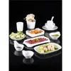 Pratos Específicos para Restaurantes de Hot Pot, Pratos de Plástico Imitando Porcelana para Restaurantes Buffet Churrasco, Pratos de Acompanhamento, Louça de Melamina Comercial