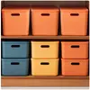 Caixa de armazenamento de plástico cesta de armazenamento de artigos diversos para mesa com tampa caixa caixa de armazenamento de frutas brinquedos temperos caixa de armazenamento para guarda-roupa