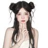 Penteado Coque com Bigodes de Dragão Anel de Cabelo Novo Estilo Chinês Cabelo Realista Coque Fofo e Despojado Anel de Cabelo Penteado Coque Botão de Flor