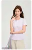 Camiseta de verano transpirable tipo nube de secado rápido para mujer, top corto casual versátil para yoga con mangas cortas
