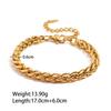 Pulsera de moda europea y americana transfronteriza de acero inoxidable chapado en oro de 18k unisex de doble capa de cadena cubana y cadena de serpiente plana