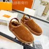 Otoño/Invierno 2024 Donkey Home Nuevo Forro de Felpa de Ante Suela Gruesa Punta Redonda Color Leche Té Moda Versátil Slip-on Zapatos para Mujer