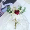 Mini Flores Naturais Transfronteiriças Estilo Floresta de 12cm, Flores Secas, Flores Preservadas, Mini Corsage, Lapela de Casamento, Flor para Porta de Carro