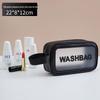 Bolsa de Cosméticos Transparente de PU Estilo Ins Viagem Grande Capacidade Fosca Banho À Prova D'água Portátil Necessaire Armazenamento Bolsa de Cosméticos