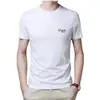 Camiseta Masculina de Verão com Sensação de Gelo, Manga Curta, Gola Redonda, Malha, Respirável, Esportiva, Fitness, Moda Casual, Cor Sólida, Manga Meia