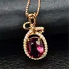 Pingente de Laço Rubi Estilo Coreano Pingente de Turmalina Rubelita Sangue de Pombo Natural Brasileiro Cor de Diamante Colar Tesouro