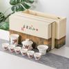 Juego de té kung fu de 10 piezas de porcelana de jade mate, traje de regalo de negocios estilo chino de alta calidad, caqui Ruyi, venta al por mayor