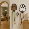 Colgador de llaves de madera con diseño de pata de gato simple con impresión 2D plana de alta definición, soporte de pared con forma de pata de gato bicolor