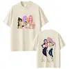 Camiseta Estampada por Ambos Lados Kpop Demon Slayer Rumi Mira Zoey Moda Masculina Ropa Urbana Hombres Mujeres