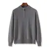 Chaqueta de punto versátil para hombre, de lana, disponible en stock, con media cremallera, engrosada, corte holgado pero estilizado, disponible para dropshipping