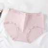 Ropa interior simple para mujer de algodón algodón entrepierna antibacteriana cintura media bragas para mujer sin costuras transpirables bragas de cintura media para niña mujeres