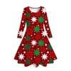Europa y Estados Unidos Transfronterizo Impresión digital 3D Ropa de mujer y niño Vestido Serie de copo de nieve y alce de Navidad Falda de manga larga