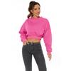 Sudadera de Forro Polar Estilo Europeo y Americano para Mujer, Diseño Americano, Top Casual de Otoño e Invierno para Mujer, Engrosada, Corta, Cuello Redondo, Estilo Corto, Mangas Largas