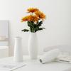 Jarrón de Cerámica Blanca Simple y Creativo Shumen para Escritorio de Sala de Estar de Lujo de Gama Alta Decoración para Arreglo de Flores Frescas Hidropónicas