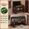 Banqueta para cambiar zapatos de madera maciza para uso doméstico, adecuada para entradas, apartamentos pequeños y se puede usar como zapatero con zapatero y banco integrados