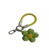 Nuevo Estilo Anillo de Dedo de Malla con Pedrería Lanyard para Teléfono Llavero de Flor Completa con Pedrería Creativo Colgante Accesorio para Bolso de Teléfono
