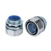 Conector de manguera metálico recubierto de plástico, conector de extremo tipo DPJ de capuchón hexagonal de aleación de zinc con rosca exterior, conector de caja británico y métrico