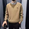 Moletom com Gola de Camisa Patchwork Falso Duas Peças Estilo Coreano para Homens, Outono Casual Tendência Moda Versátil Estiloso Top