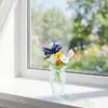 Buquê de Flores de Vidro Feito à Mão, Flor de Arte em Vidro, Vaso Pequeno de Luxo Leve, Flor Pequena Simulada para Presente, Artesanato em Vidro