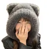 Nuevo Sombrero de Peluche para Otoño e Invierno, Lindo Sombrero Cálido con Orejas de Oso de Peluche, Protección para los Oídos, Circunferencia de Cabeza Grande Sombrero Pico de Trueno