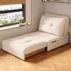 Sofá-Cama Estilo Cream para Apartamentos Pequenos, Sala de Estar de Dupla Utilização, Estilo Celebridade da Internet, Varanda Extensível, Sofá Dobrável Individual Multifuncional